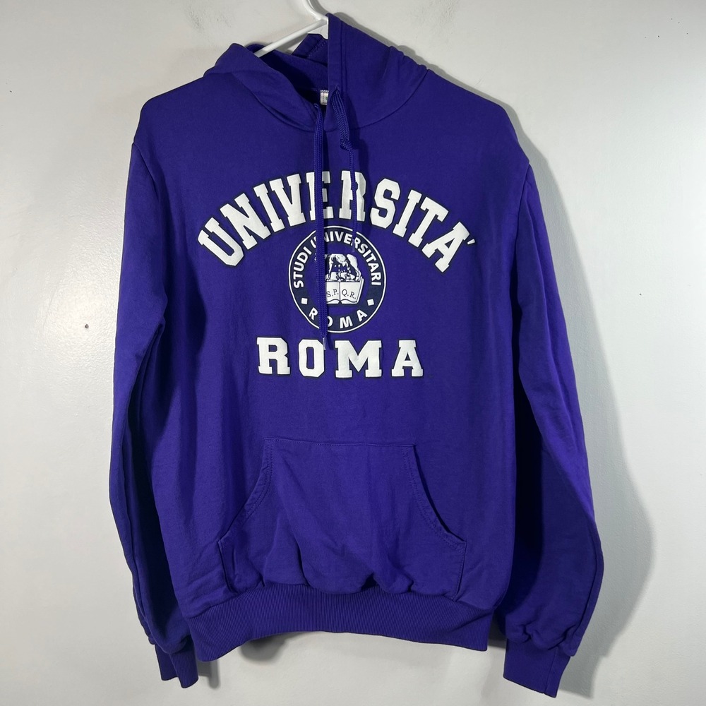 ITS Vintage 90s University of Roma Hoodie Purple L Made‎ in Italy